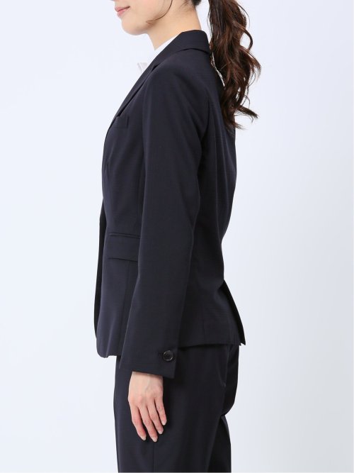 ウール混シャドーチェック 1ボタンジャケット(セットアップ可能)