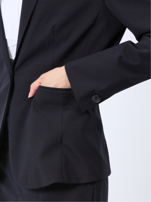 ウール混シャドーチェック 1ボタンジャケット(セットアップ可能)