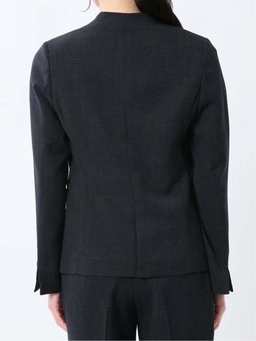 麻調合繊 カラーレスジャケット 紺(セットアップ可能)