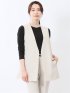 麻調合繊 ペプラム ジレ(セットアップ可能)