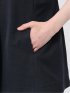 麻調合繊 ペプラム ジレ 紺(セットアップ可能)
