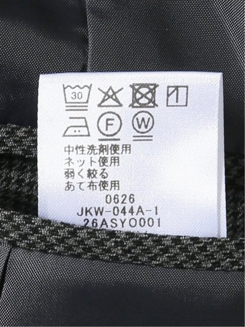 ジャケット レディース ダブル ブレザー ストレッチ ウォッシャブル 金ボタン 千鳥格子 ウール調 リラクシング