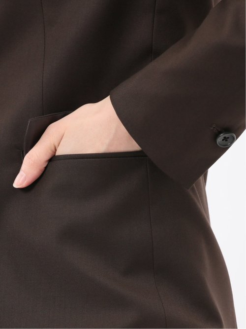 ウォッシャブル クリアツイル リラクシング 1ボタンジャケット こげ茶(セットアップ可能)