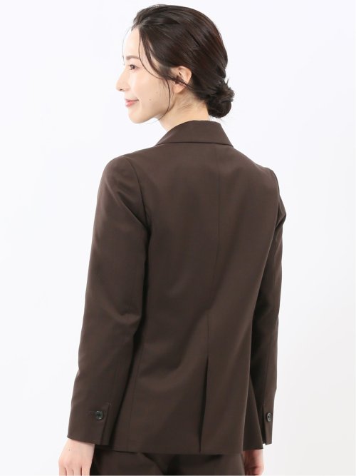 ウォッシャブル クリアツイル リラクシング 1ボタンジャケット こげ茶(セットアップ可能)