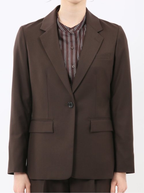 ウォッシャブル クリアツイル リラクシング 1ボタンジャケット こげ茶(セットアップ可能)