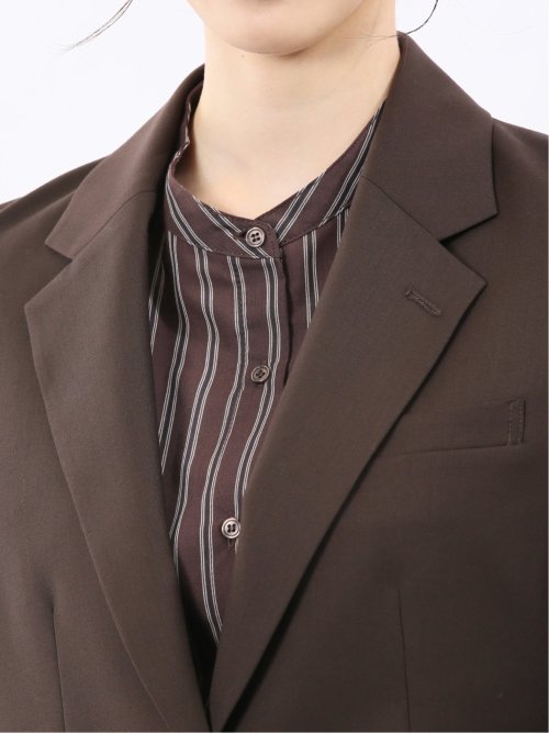 ウォッシャブル クリアツイル リラクシング 1ボタンジャケット こげ茶(セットアップ可能)