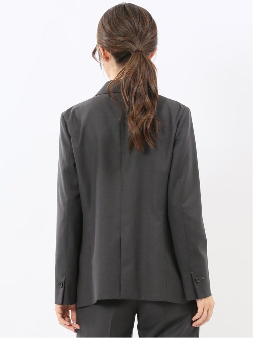 ウォッシャブル クリアツイル リラクシング 1ボタンジャケット グレー(セットアップ可能)