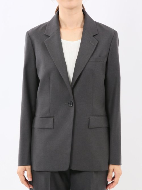 ウォッシャブル クリアツイル リラクシング 1ボタンジャケット グレー(セットアップ可能)