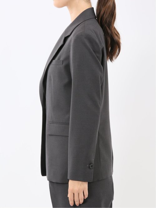 ウォッシャブル クリアツイル リラクシング 1ボタンジャケット グレー(セットアップ可能)