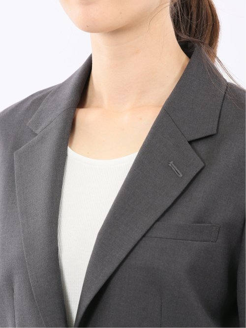 ウォッシャブル クリアツイル リラクシング 1ボタンジャケット グレー(セットアップ可能)