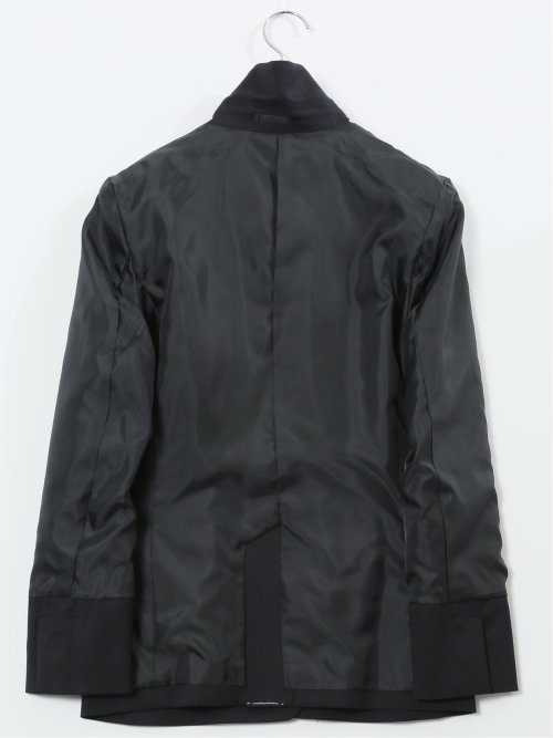 ストレッチウォッシャブル ウール混 リラクシング 1ボタンジャケット チェック紺(セットアップ可能)