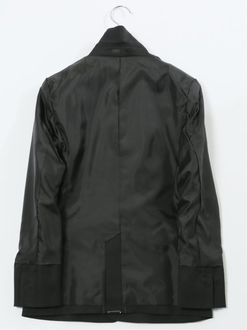 ストレッチウォッシャブル ウール混 リラクシング 1ボタンジャケット チェック黒(セットアップ可能)