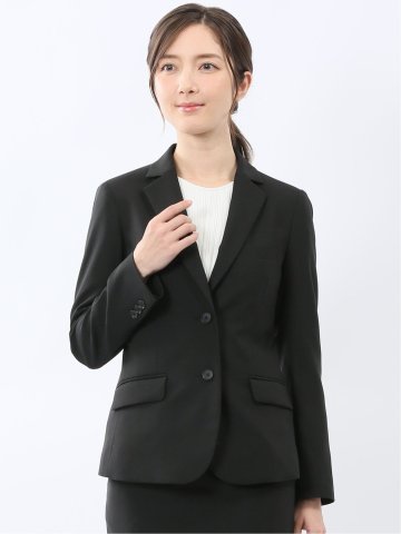 クリアエフェクト 黒無地 2ボタンジャケット(セットアップ可能)