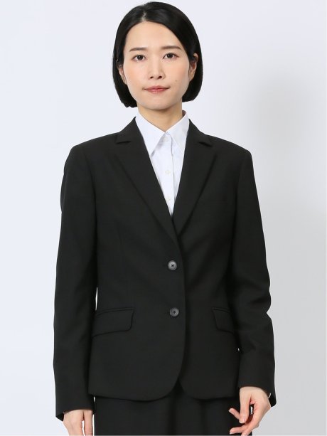 クリアエフェクト 黒無地 2ボタンジャケット(セットアップ可能)