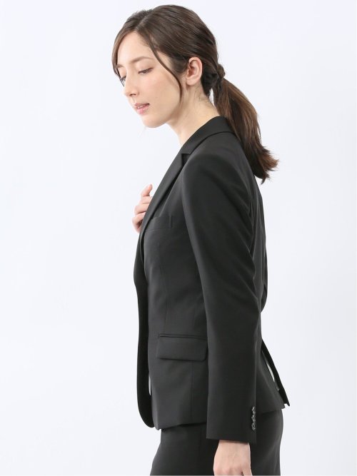 クリアエフェクト 黒無地 2ボタンジャケット(セットアップ可能)(S 05黒