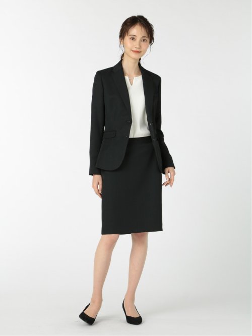 ウィンドペン柄 2ボタンテーラージャケット 黒(セットアップ可能)