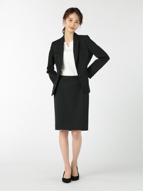 ウィンドペン柄 2ボタンテーラージャケット 黒(セットアップ可能)