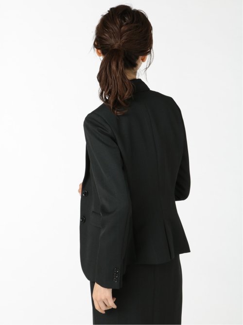 ウィンドペン柄 2ボタンテーラージャケット 黒(セットアップ可能)