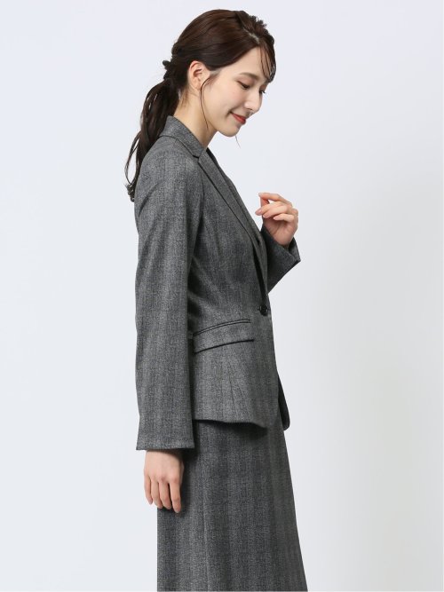 ポンチ 1ボタンジャケット チェックグレー(セットアップ可能)