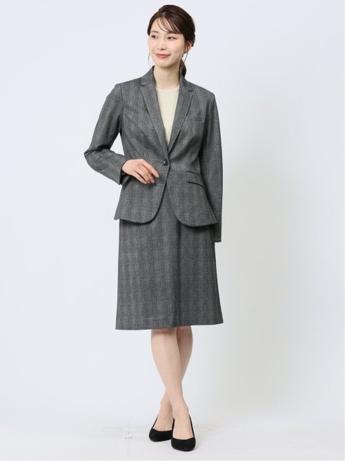 ポンチ 1ボタンジャケット チェックグレー(セットアップ可能)