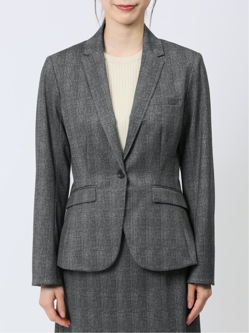 ポンチ 1ボタンジャケット チェックグレー(セットアップ可能)