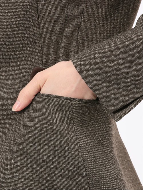 ストレッチウォッシャブル シャーク 1ボタンジャケット こげ茶(セットアップ可能)