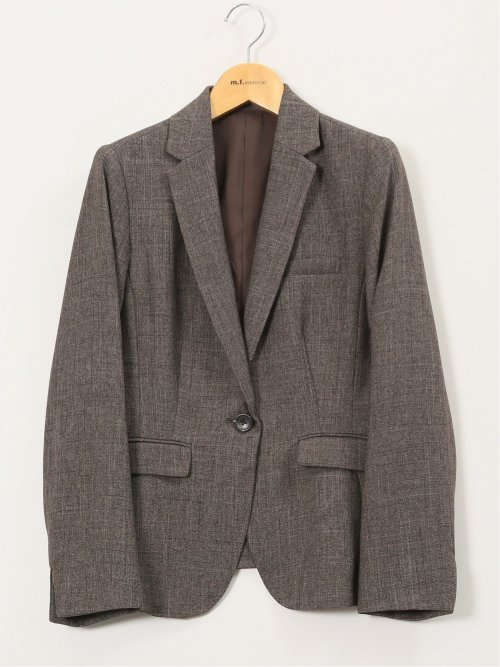 ストレッチウォッシャブル シャーク 1ボタンジャケット こげ茶(セットアップ可能)