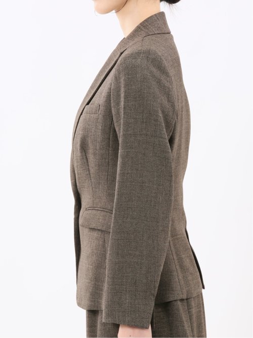 ストレッチウォッシャブル シャーク 1ボタンジャケット こげ茶(セットアップ可能)