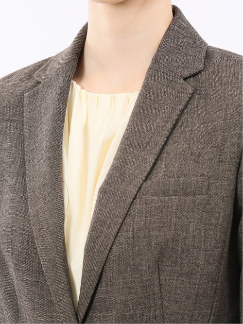 ストレッチウォッシャブル シャーク 1ボタンジャケット こげ茶(セットアップ可能)