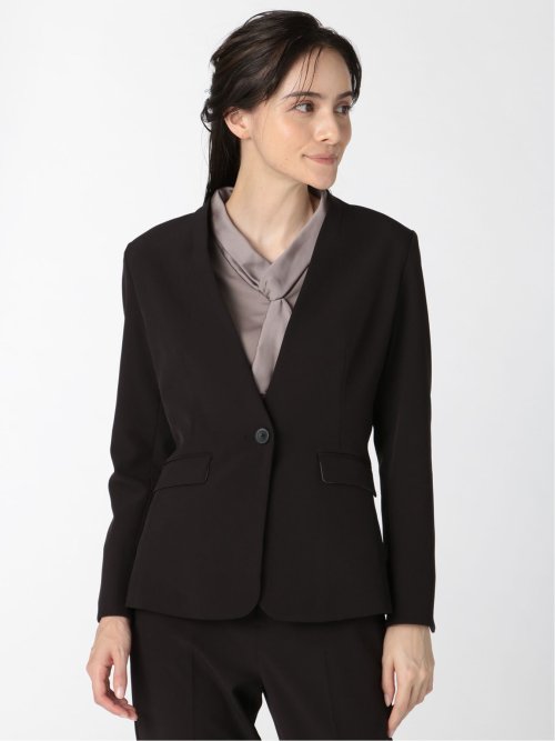 ダブルクロス カラーレスジャケット 黒(セットアップ可能)