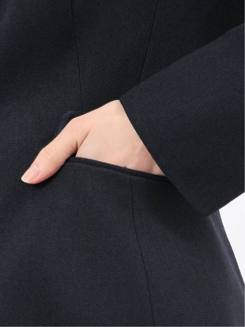 ストレッチウォッシャブル シャーク 1ボタンジャケット 紺(セットアップ可能)