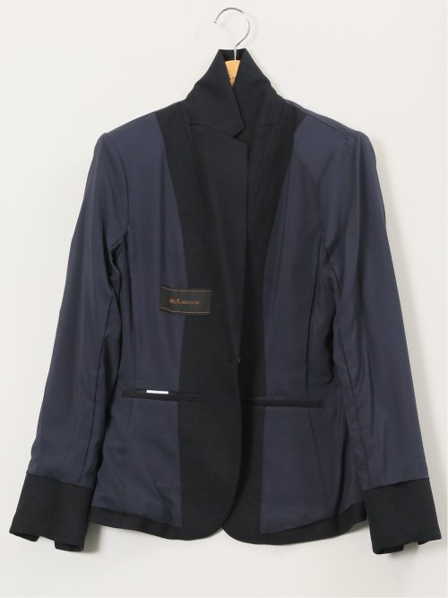 ストレッチウォッシャブル シャーク 1ボタンジャケット 紺(セットアップ可能)