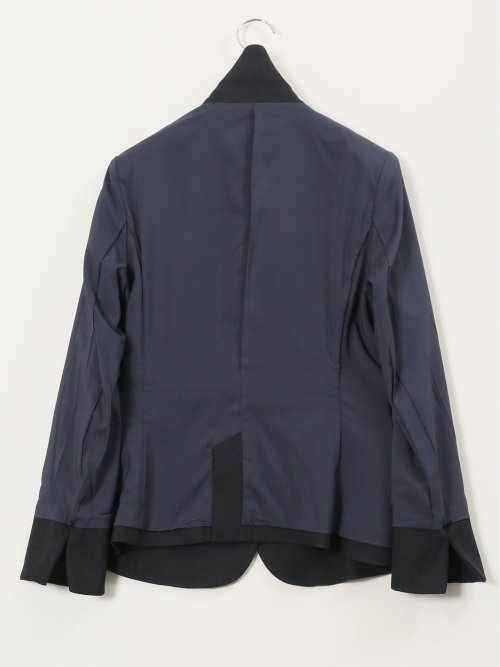ストレッチウォッシャブル シャーク 1ボタンジャケット 紺(セットアップ可能)