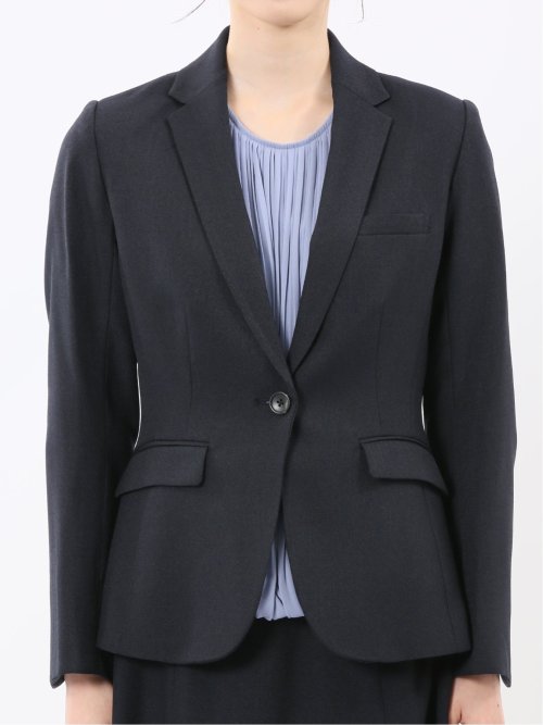 ストレッチウォッシャブル シャーク 1ボタンジャケット 紺(セットアップ可能)