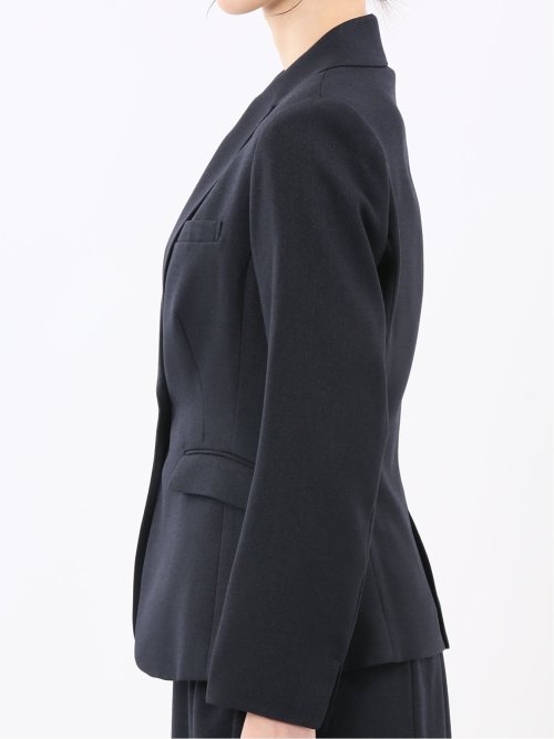 ストレッチウォッシャブル シャーク 1ボタンジャケット 紺(セットアップ可能)