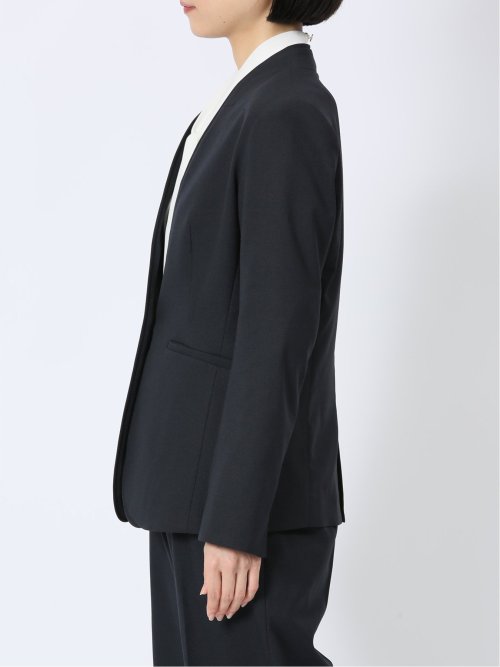 ストレッチウォッシャブル オックス カラーレスジャケット 紺(セットアップ可能)