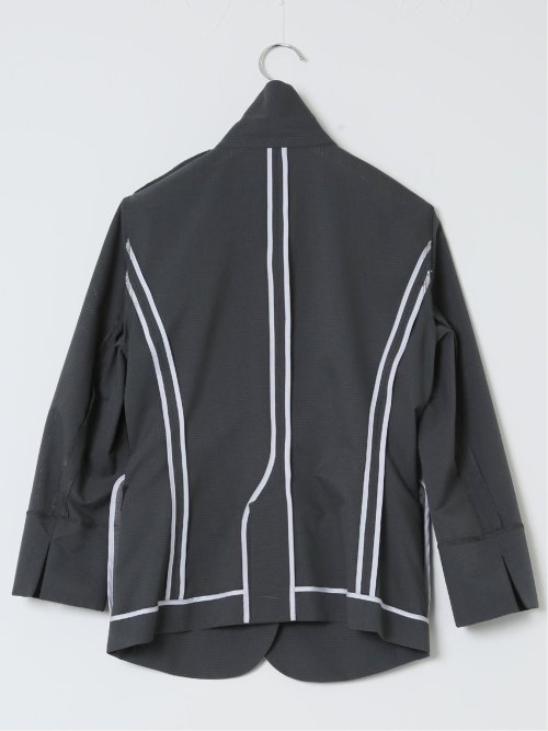 クールドッツ 1ボタン7分袖ジャケット グレー(セットアップ可能)