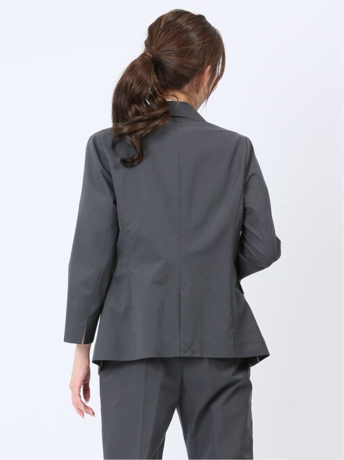 クールドッツ 1ボタン7分袖ジャケット グレー(セットアップ可能)