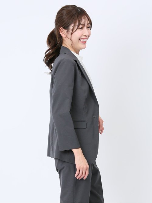 クールドッツ 1ボタン7分袖ジャケット グレー(セットアップ可能)