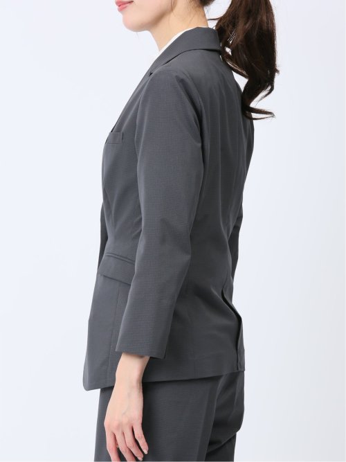 クールドッツ 1ボタン7分袖ジャケット グレー(セットアップ可能)