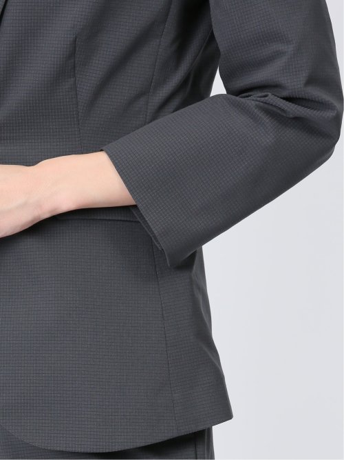 クールドッツ 1ボタン7分袖ジャケット グレー(セットアップ可能)