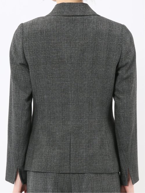ストレッチウォッシャブル ウール調 1ボタンジャケット チェックグレー(セットアップ可能)