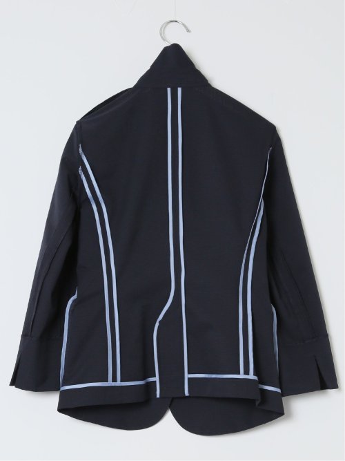 クールドッツ 1ボタン7分袖ジャケット 紺(セットアップ可能)