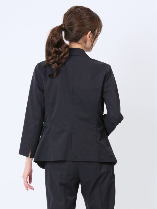 クールドッツ 1ボタン7分袖ジャケット 紺(セットアップ可能)