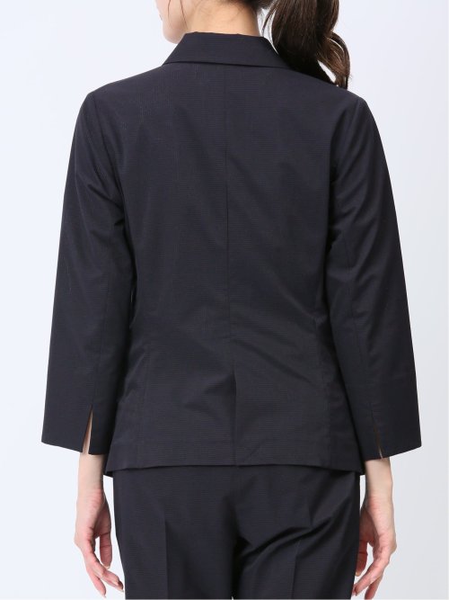 クールドッツ 1ボタン7分袖ジャケット 紺(セットアップ可能)