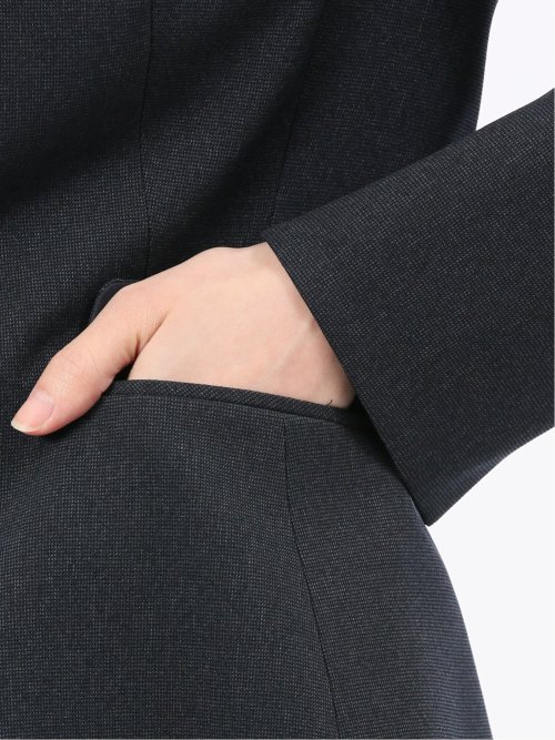 ストレッチウォッシャブル ウール調 1ボタンジャケット ピンヘッド紺(セットアップ可能)
