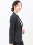 ストレッチウォッシャブル ウール調 1ボタンジャケット ピンヘッド紺(セットアップ可能)