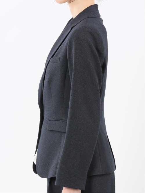 ストレッチウォッシャブル ウール調 1ボタンジャケット ピンヘッド紺(セットアップ可能)