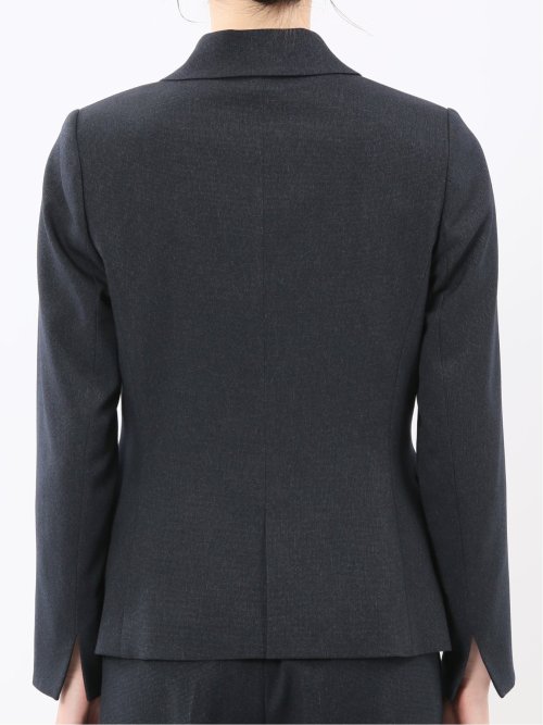 ストレッチウォッシャブル ウール調 1ボタンジャケット ピンヘッド紺(セットアップ可能)