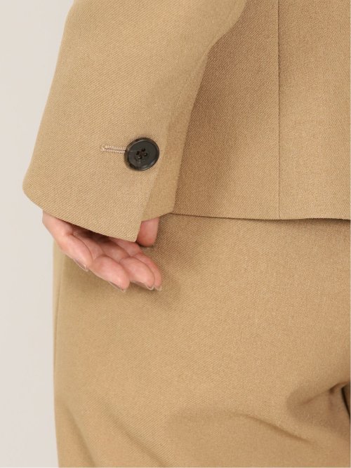 ウーリッシュ カラーレスジャケット キャメル(セットアップ可能)